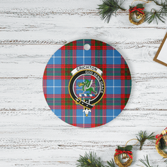 Clan Crichton District Tartan Crest Round Ceramic Ornament HC76 Crichton District Tartan Tartan Christmas   