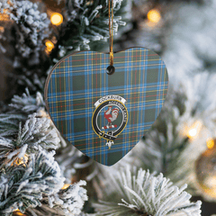 Clan Cockburn Modern Tartan Crest Heart Ceramic Ornament HI91 Cockburn Modern Tartan Tartan Christmas   