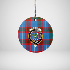 Clan Crichton District Tartan Crest Round Ceramic Ornament HC76 Crichton District Tartan Tartan Christmas   