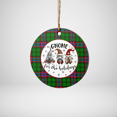 Clan McGeachie Tartan Tartan Crest Gnome Round Ceramic Ornament JA57 McGeachie Tartan Tartan Christmas   