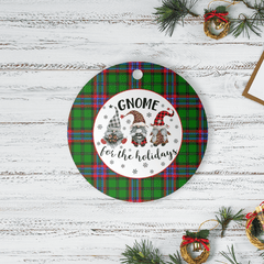 Clan McGeachie Tartan Tartan Crest Gnome Round Ceramic Ornament JA57 McGeachie Tartan Tartan Christmas   