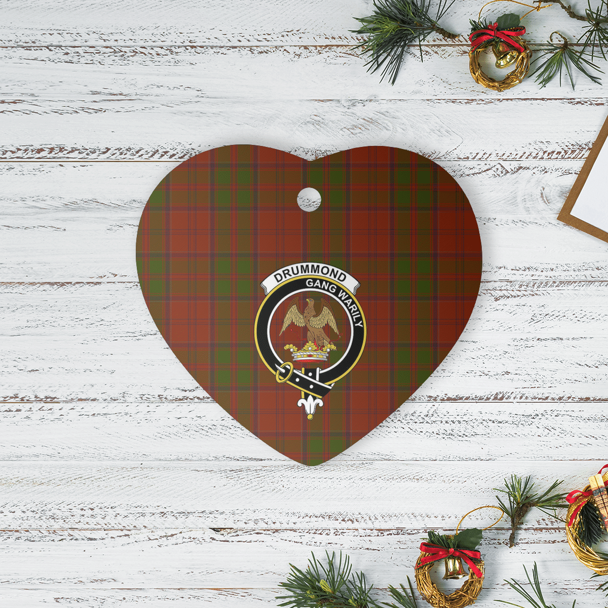 Clan HEREDrummond Tartan Crest Heart Ceramic Ornament BX94 HEREDrummond Tartan Tartan Christmas   