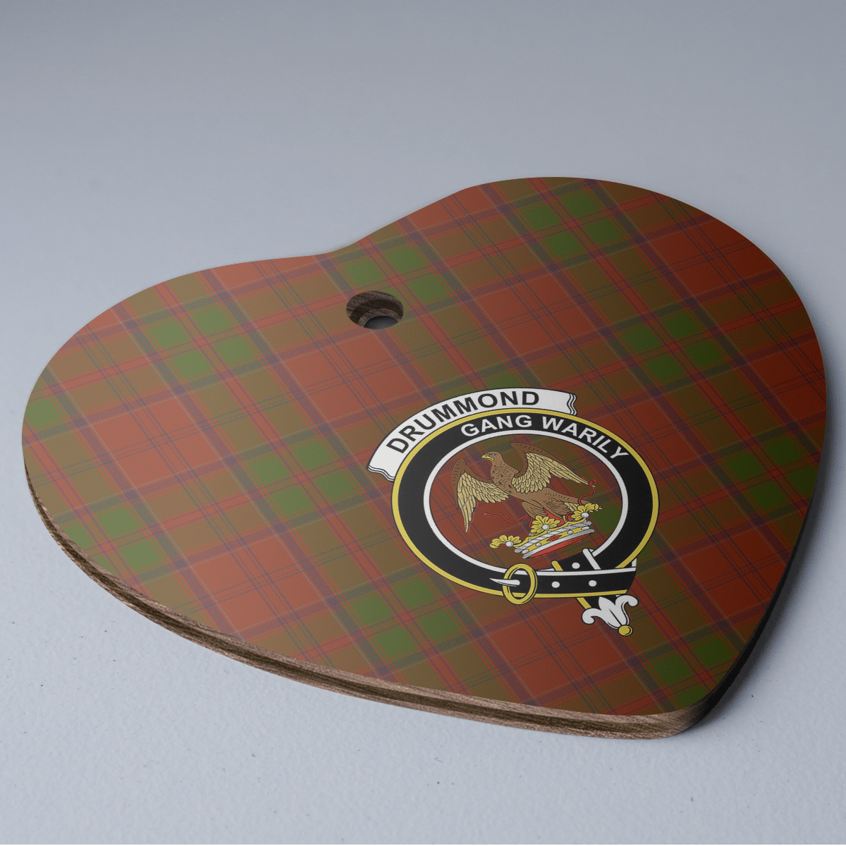 Clan HEREDrummond Tartan Crest Heart Ceramic Ornament BX94 HEREDrummond Tartan Tartan Christmas   