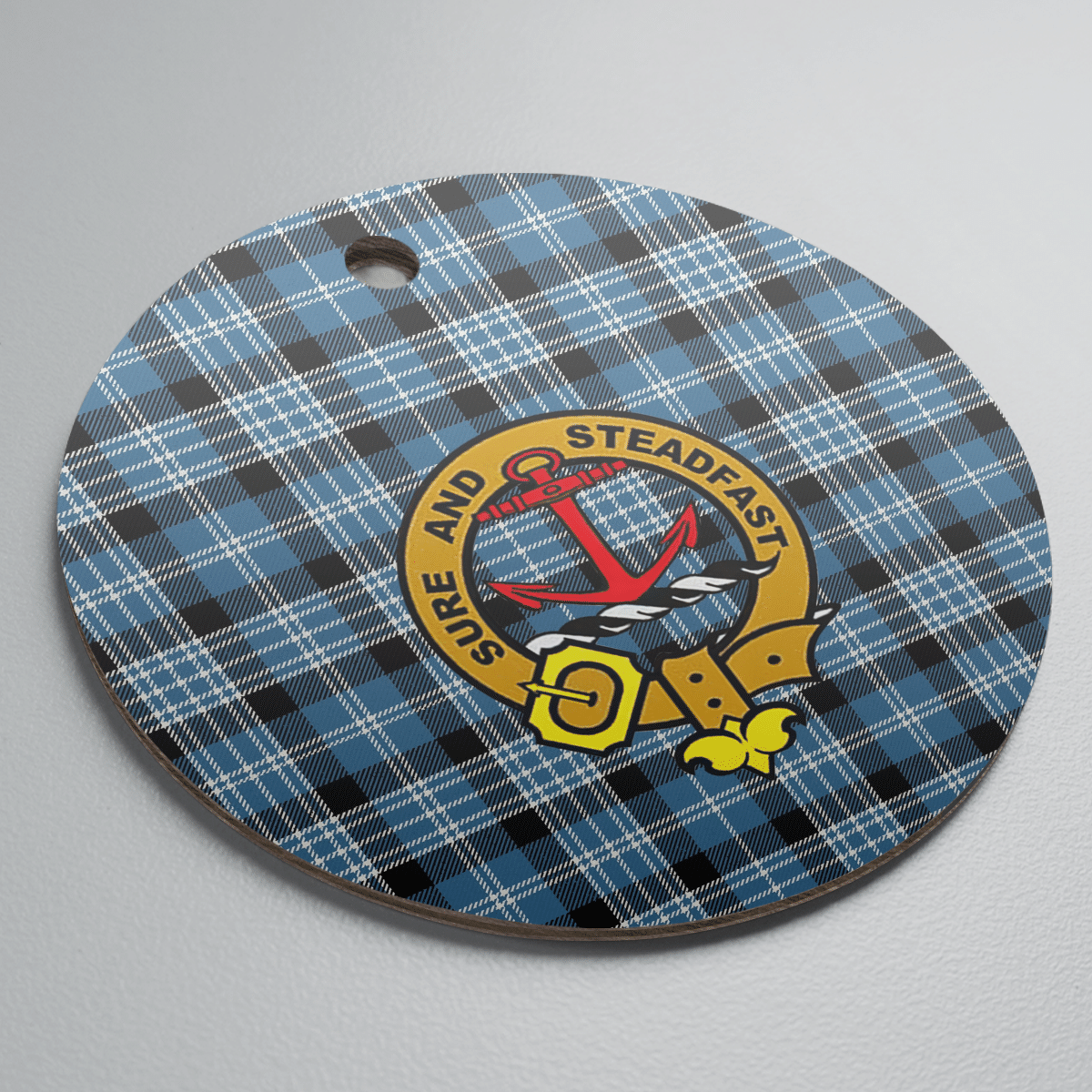 Clan Clark Ancient Tartan Crest Round Ceramic Ornament HG74 Clark Ancient Tartan Tartan Christmas   