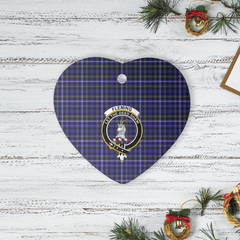 Clan Fleming Tartan Crest Heart Ceramic Ornament GT48 Fleming Tartan Tartan Christmas   