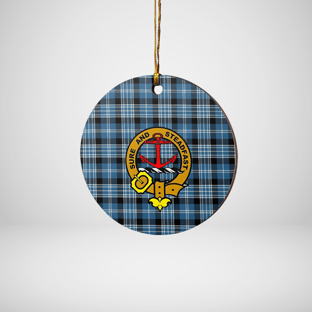 Clan Clark Ancient Tartan Crest Round Ceramic Ornament HG74 Clark Ancient Tartan Tartan Christmas   