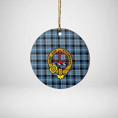 Clan Clark Ancient Tartan Crest Round Ceramic Ornament HG74 Clark Ancient Tartan Tartan Christmas   