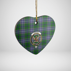 Clan Wishart Hunting Tartan Crest Heart Ceramic Ornament AN16 Wishart Hunting Tartan Tartan Christmas   