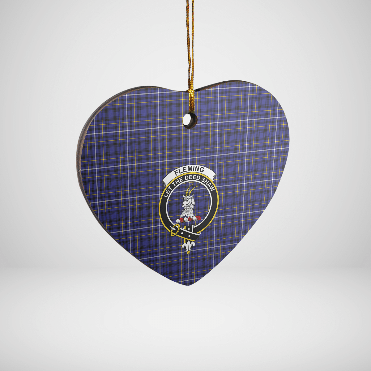 Clan Fleming Tartan Crest Heart Ceramic Ornament GT48 Fleming Tartan Tartan Christmas   