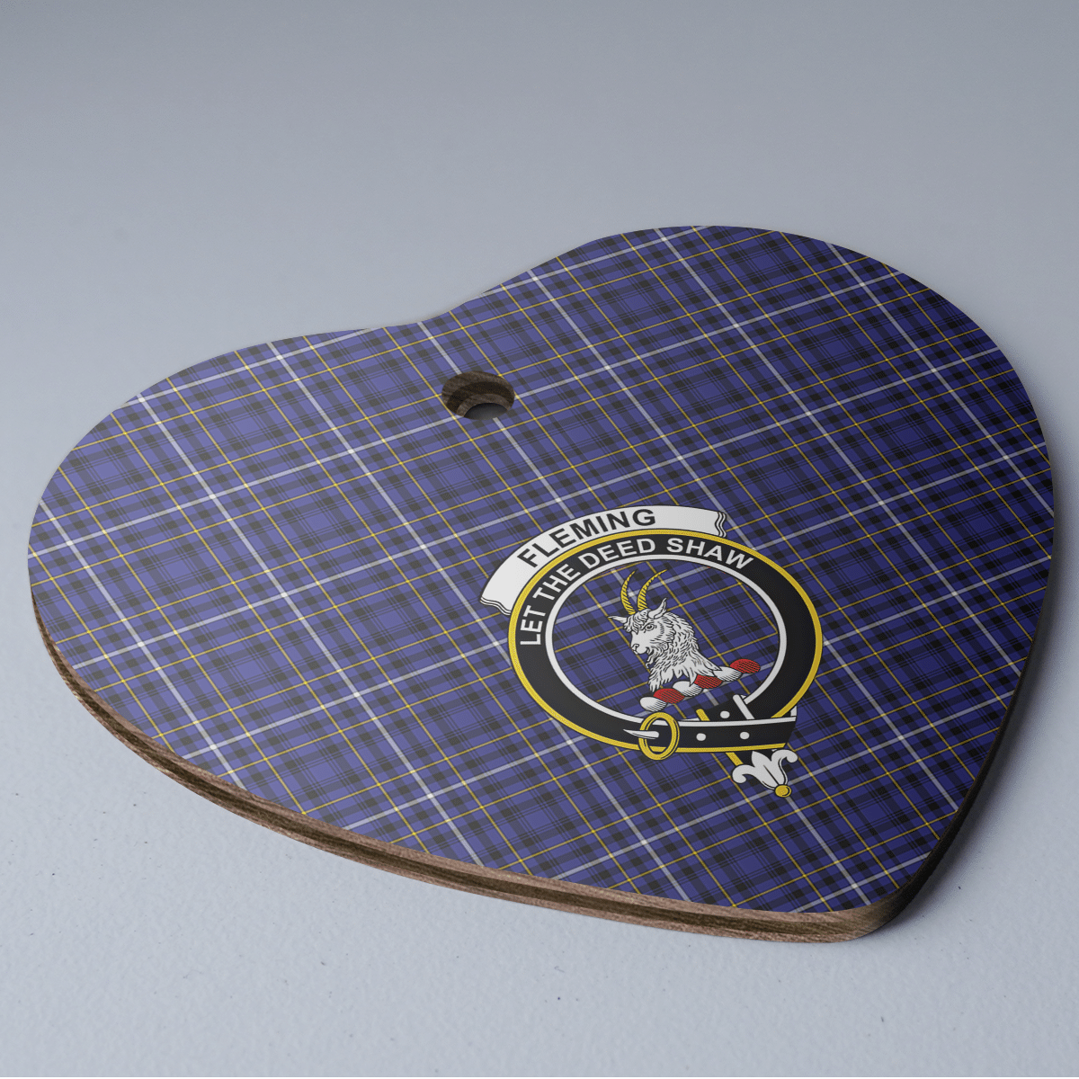 Clan Fleming Tartan Crest Heart Ceramic Ornament GT48 Fleming Tartan Tartan Christmas   