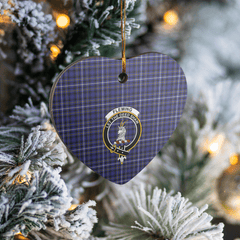 Clan Fleming Tartan Crest Heart Ceramic Ornament GT48 Fleming Tartan Tartan Christmas   