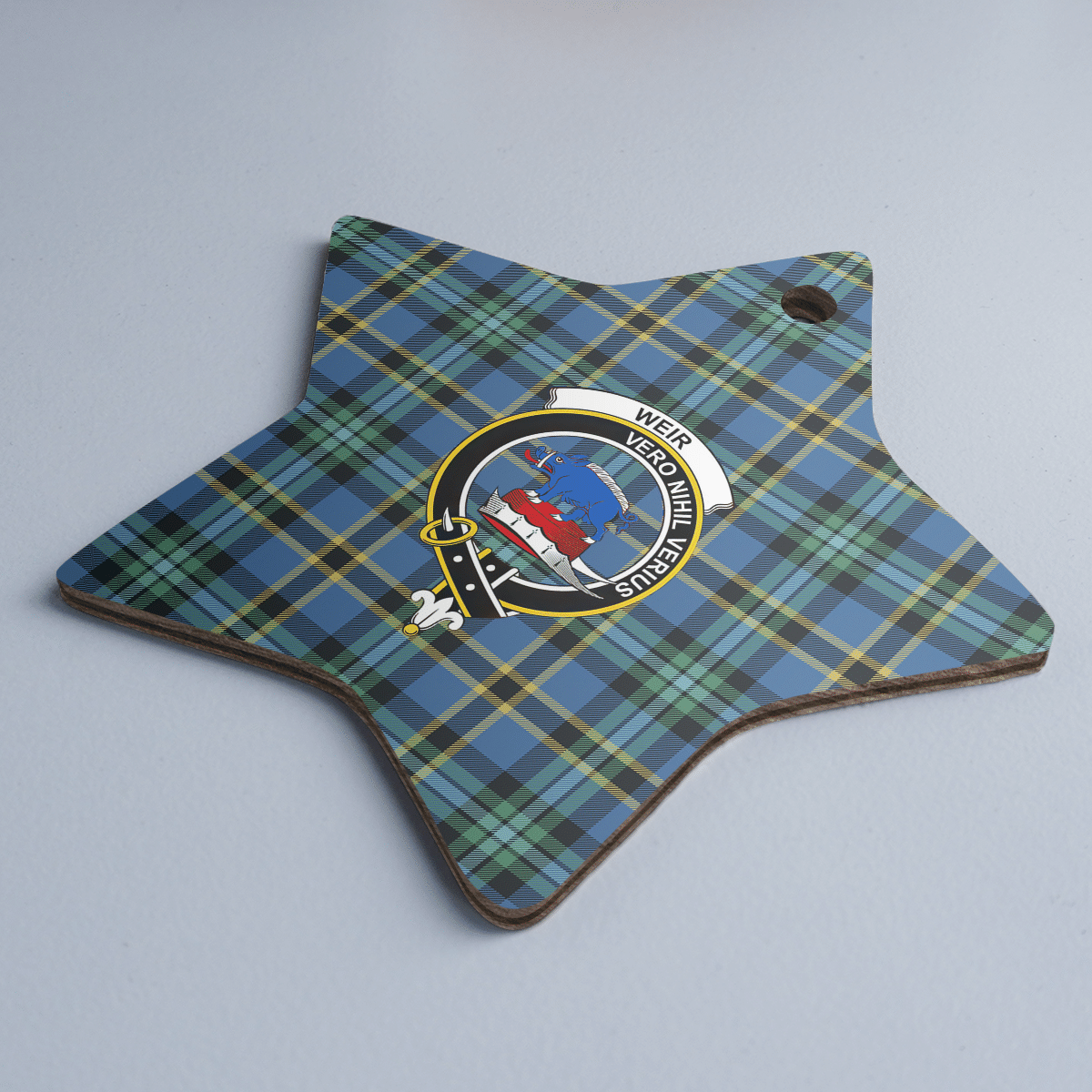 Clan Weir Ancient Tartan Crest Star Ceramic Ornament IV90 Weir Ancient Tartan Tartan Christmas   