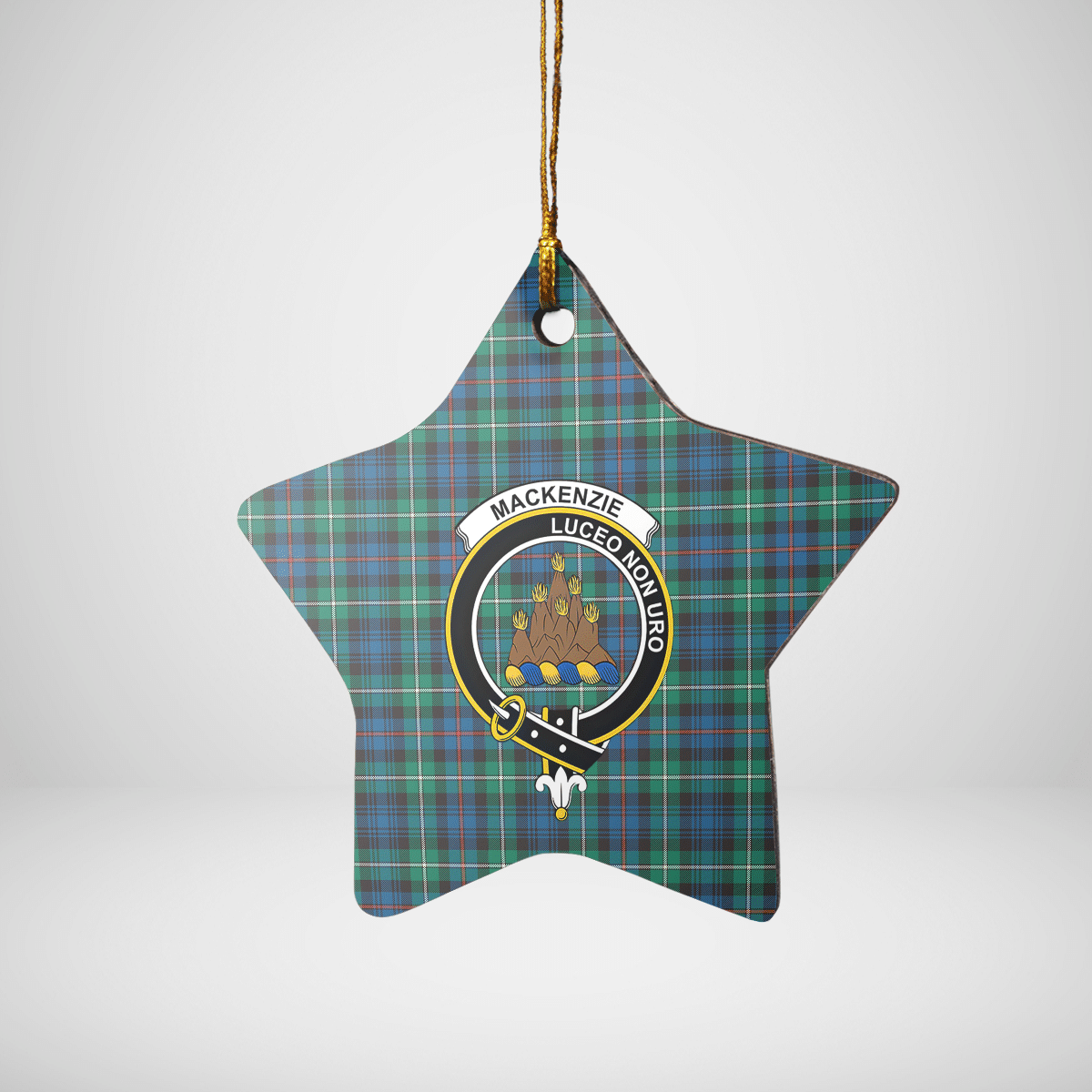 Clan MacKenzie Ancient Tartan Crest Star Ceramic Ornament KT23 MacKenzie Ancient Tartan Tartan Christmas   