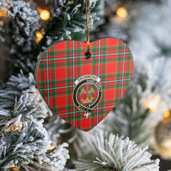 Clan Drummond of Perth Tartan Crest Heart Ceramic Ornament MB45 Drummond of Perth Tartan Tartan Christmas   