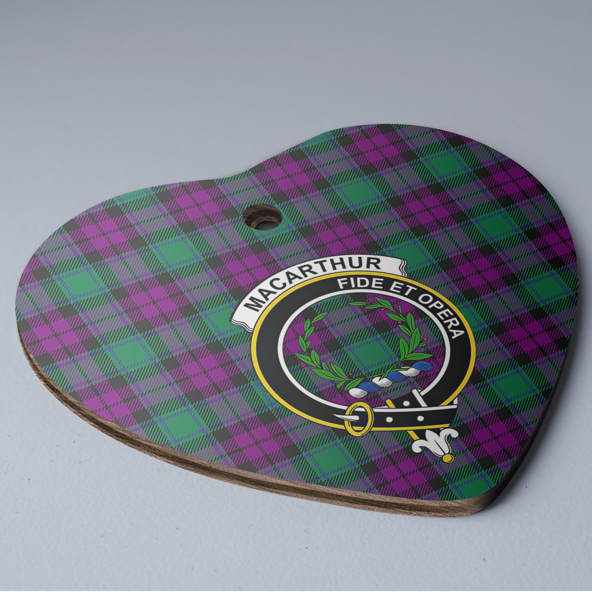 Clan MacArthur – Milton Tartan Crest Heart Ceramic Ornament FK73 MacArthur – Milton Tartan Tartan Christmas   