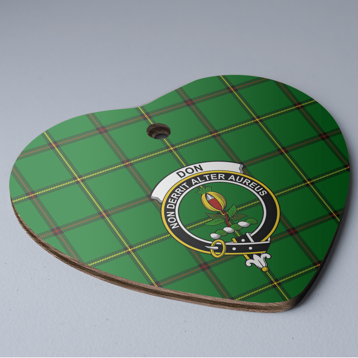 Clan Don (Tribe-of-Mar) Tartan Crest Heart Ceramic Ornament BM44 Don (Tribe-of-Mar) Tartan Tartan Christmas   