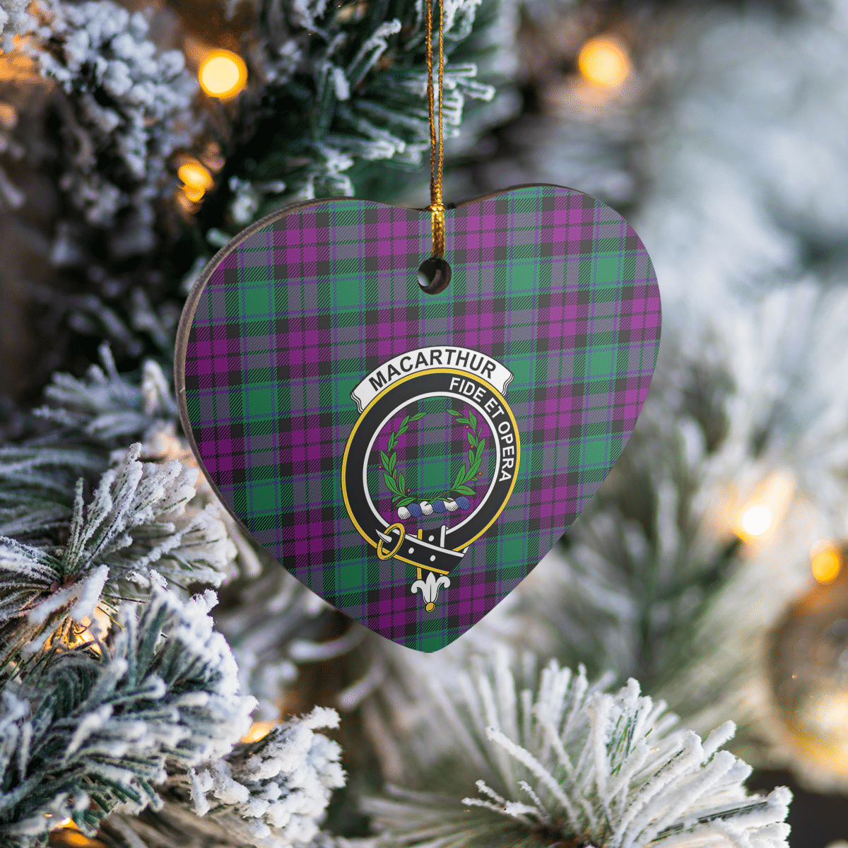 Clan MacArthur – Milton Tartan Crest Heart Ceramic Ornament FK73 MacArthur – Milton Tartan Tartan Christmas   