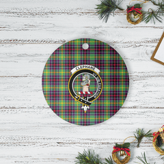 Clan Clephane Tartan Crest Round Ceramic Ornament IX74 Clephane Tartan Tartan Christmas   