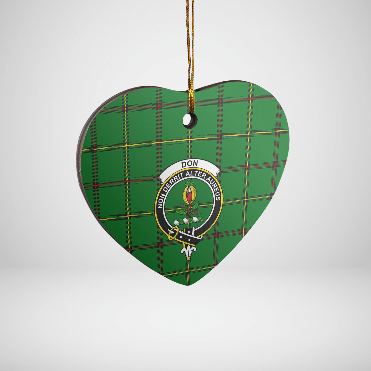 Clan Don (Tribe-of-Mar) Tartan Crest Heart Ceramic Ornament BM44 Don (Tribe-of-Mar) Tartan Tartan Christmas   