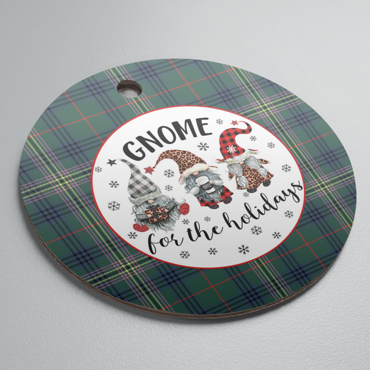 Clan Kennedy Modern Tartan Tartan Crest Gnome Round Ceramic Ornament EK92 Kennedy Modern Tartan Tartan Christmas   