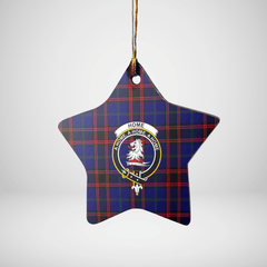 Clan Home Modern Tartan Crest Star Ceramic Ornament VM90 Home Modern Tartan Tartan Christmas   