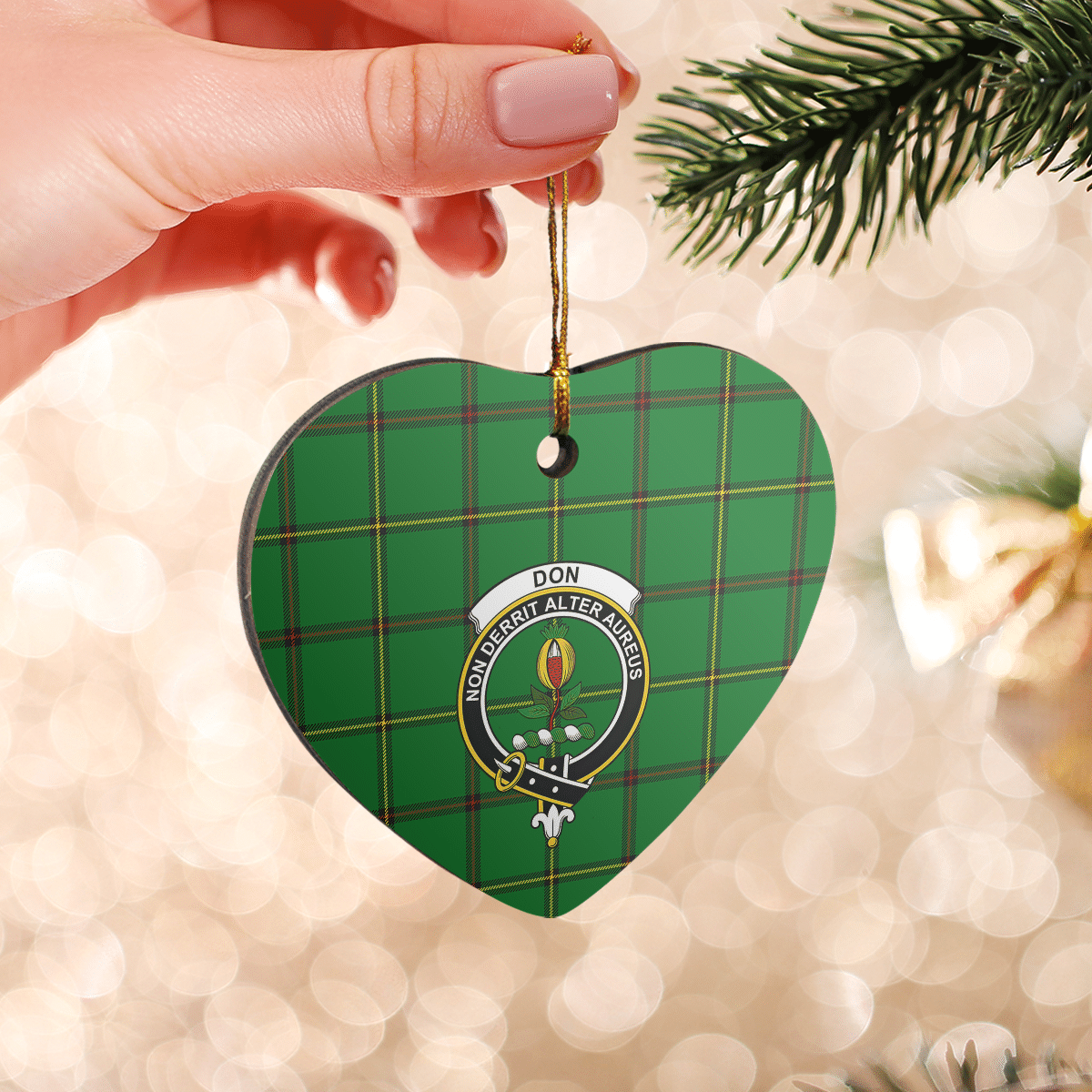 Clan Don (Tribe-of-Mar) Tartan Crest Heart Ceramic Ornament BM44 Don (Tribe-of-Mar) Tartan Tartan Christmas   