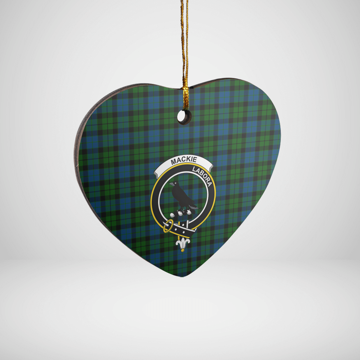 Clan MacKie Tartan Crest Heart Ceramic Ornament VZ19 MacKie Tartan Tartan Christmas   