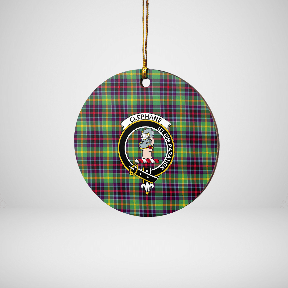 Clan Clephane Tartan Crest Round Ceramic Ornament IX74 Clephane Tartan Tartan Christmas   