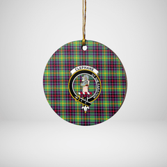 Clan Clephane Tartan Crest Round Ceramic Ornament IX74 Clephane Tartan Tartan Christmas   