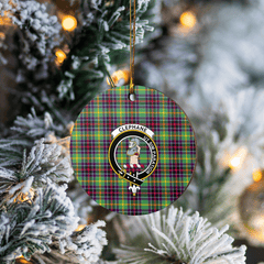 Clan Clephane Tartan Crest Round Ceramic Ornament IX74 Clephane Tartan Tartan Christmas   