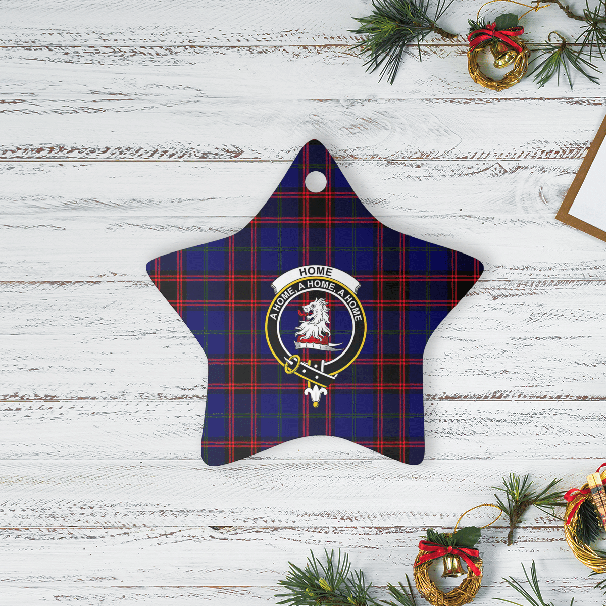 Clan Home Modern Tartan Crest Star Ceramic Ornament VM90 Home Modern Tartan Tartan Christmas   