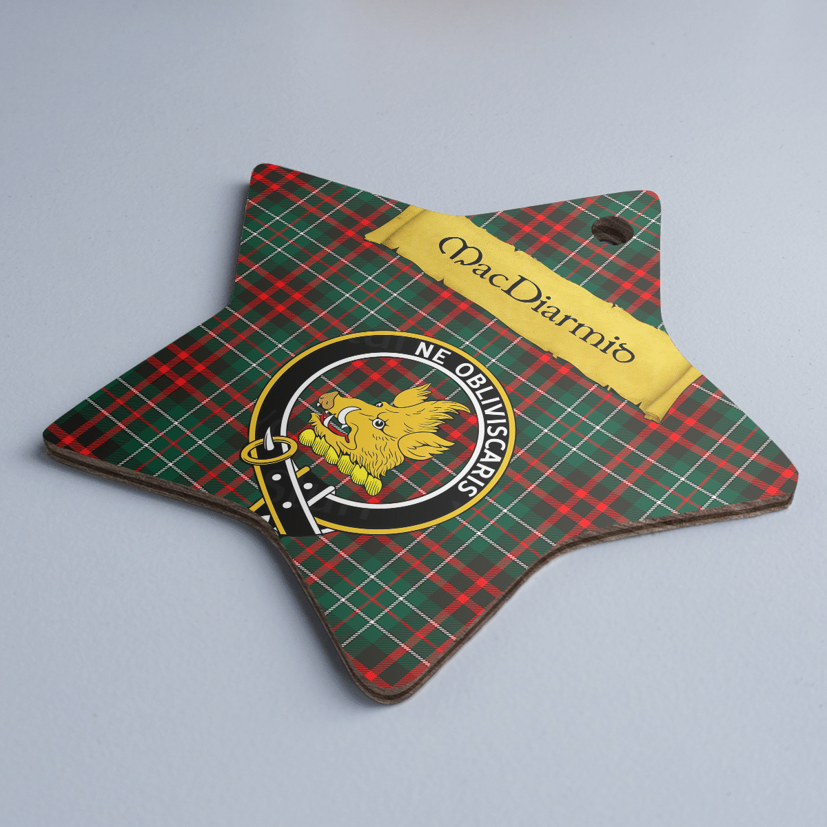 Clan MacDiarmid Modern Tartan Crest Star Ceramic Ornament EM31 MacDiarmid Modern Tartan Tartan Christmas   