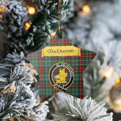 Clan MacDiarmid Modern Tartan Crest Star Ceramic Ornament EM31 MacDiarmid Modern Tartan Tartan Christmas   