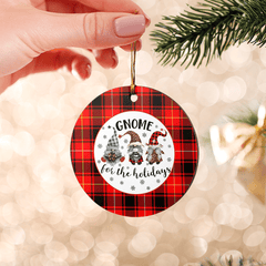 Clan MacIver Modern Tartan Tartan Crest Gnome Round Ceramic Ornament VJ80 MacIver Modern Tartan Tartan Christmas   