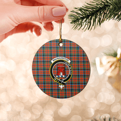 Clan MacNaughton Ancient Tartan Crest Round Ceramic Ornament WG78 MacNaughton Ancient Tartan Tartan Christmas   