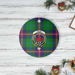 Clan Young Modern Tartan Crest Round Ceramic Ornament LG55 Young Modern Tartan Tartan Christmas   