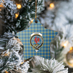 Clan Laing Tartan Crest Star Ceramic Ornament DD78 Laing Tartan Tartan Christmas   