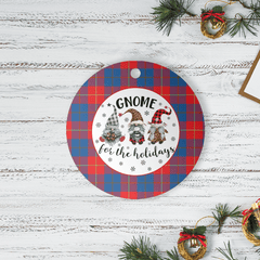 Clan Galloway Red Tartan Tartan Crest Gnome Round Ceramic Ornament ZO90 Galloway Red Tartan Tartan Christmas   