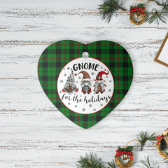 Clan Kincaid Tartan Tartan Crest Gnome Heart Ceramic Ornament IF46 Kincaid Tartan Tartan Christmas   