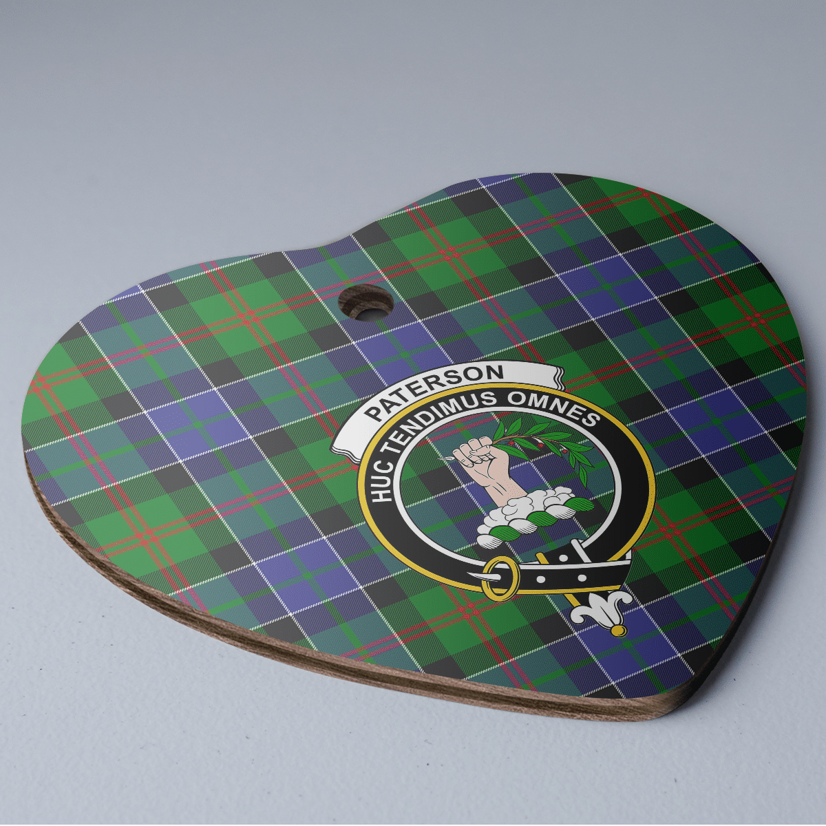 Clan Paterson Tartan Crest Heart Ceramic Ornament KU72 Paterson Tartan Tartan Christmas   