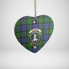 Clan Paterson Tartan Crest Heart Ceramic Ornament KU72 Paterson Tartan Tartan Christmas   