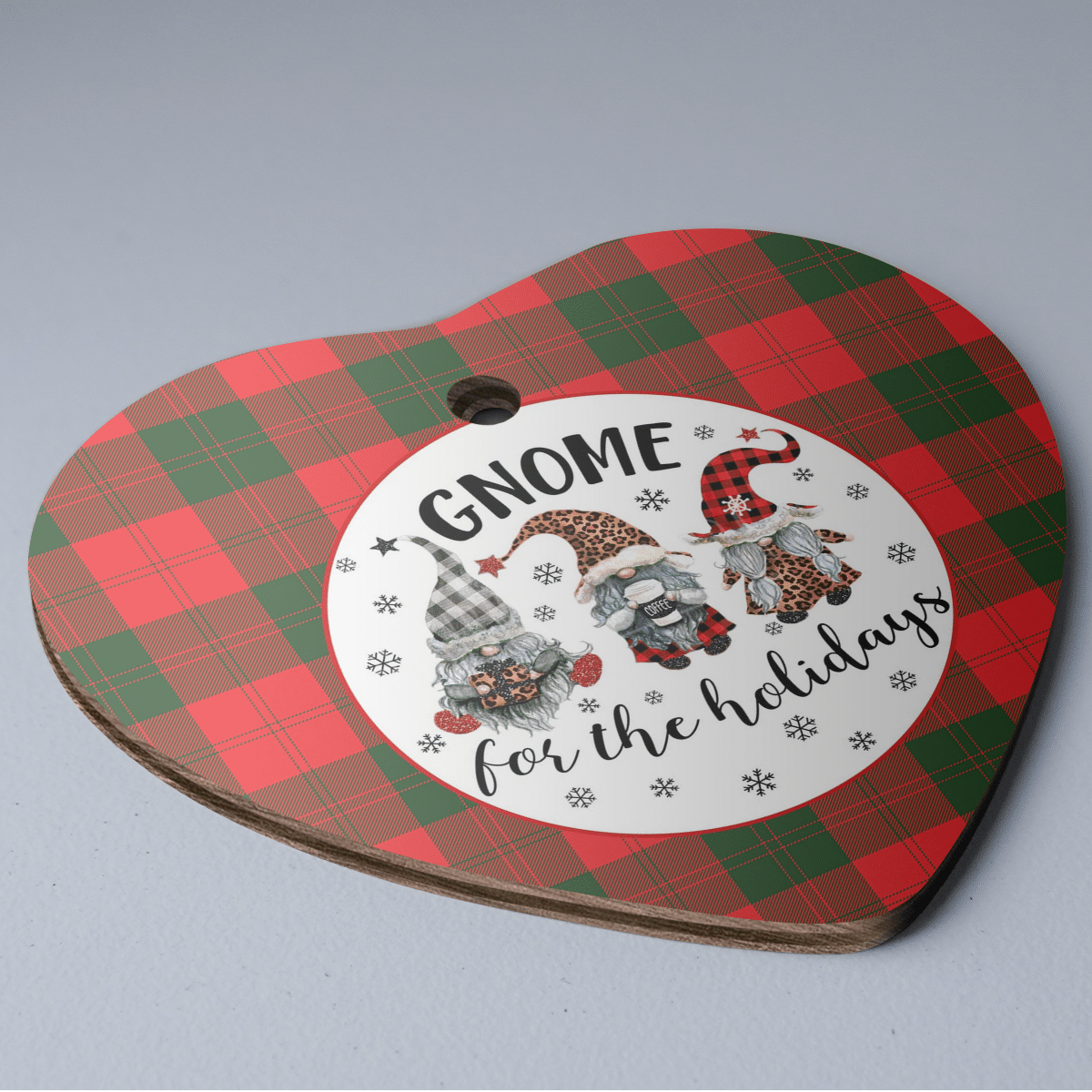 Clan Erskine Modern Tartan Tartan Crest Gnome Heart Ceramic Ornament OM65 Erskine Modern Tartan Tartan Christmas   