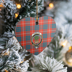 Clan Hamilton Ancient Tartan Crest Heart Ceramic Ornament UU52 Hamilton Ancient Tartan Tartan Christmas   