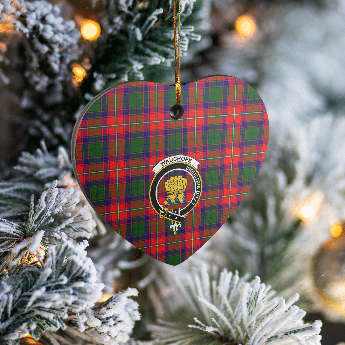 Clan Wauchope Tartan Crest Heart Ceramic Ornament SV62 Wauchope Tartan Tartan Christmas   