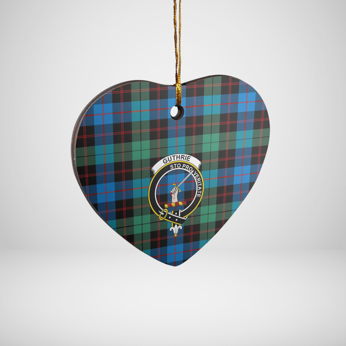 Clan Guthrie Ancient Tartan Crest Heart Ceramic Ornament BT26 Guthrie Ancient Tartan Tartan Christmas   