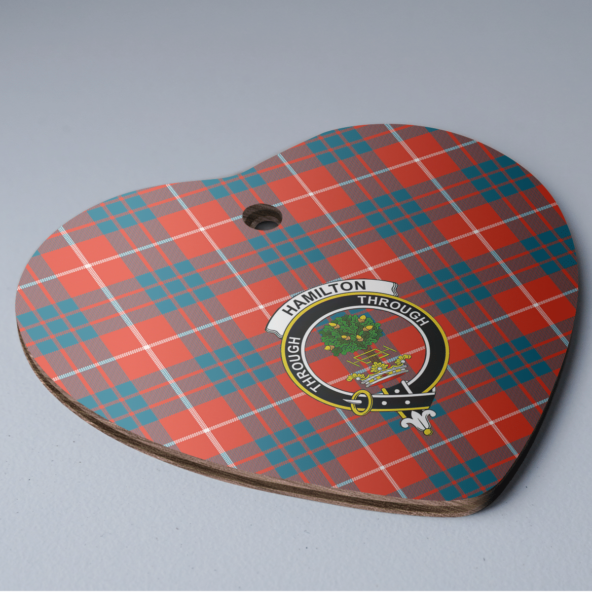 Clan Hamilton Ancient Tartan Crest Heart Ceramic Ornament UU52 Hamilton Ancient Tartan Tartan Christmas   