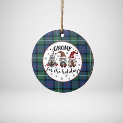 Clan Davidson of Tulloch Tartan Tartan Crest Gnome Round Ceramic Ornament QQ53 Davidson of Tulloch Tartan Tartan Christmas   