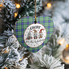 Clan Haliburton Tartan Tartan Crest Gnome Heart Ceramic Ornament RD37 Haliburton Tartan Tartan Christmas   