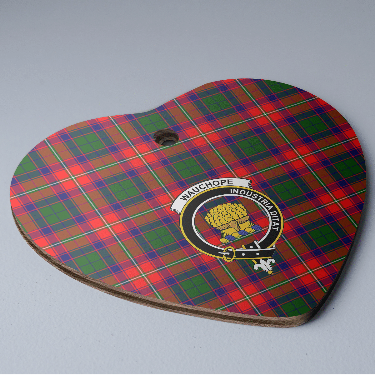 Clan Wauchope Tartan Crest Heart Ceramic Ornament SV62 Wauchope Tartan Tartan Christmas   