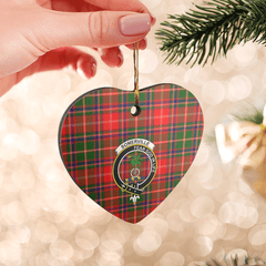 Clan Somerville Modern Tartan Crest Heart Ceramic Ornament IT91 Somerville Modern Tartan Tartan Christmas   